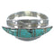 Sterling Silver And Turquoise Inlay Ring Size 7-1/2 EX44912